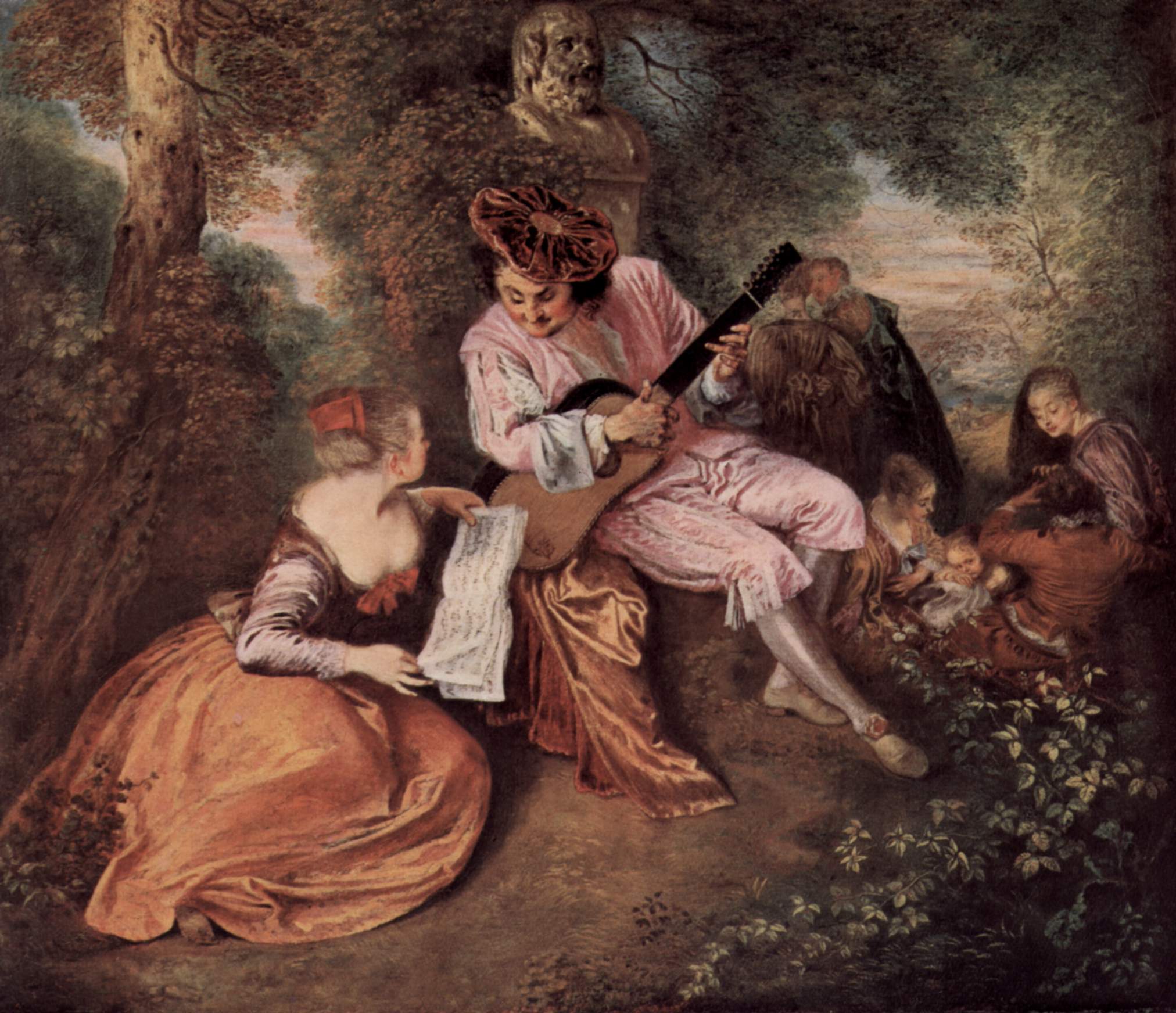 Jean-Antoine Watteau, The Scale of Love, Ekphrasis