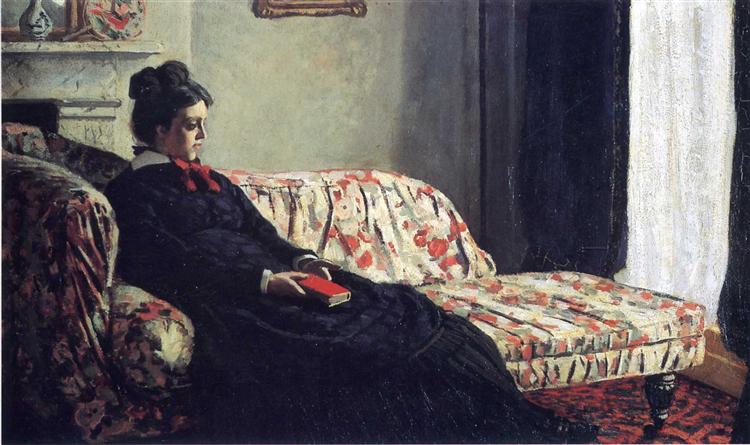 Meditation, Madame Monet Sitting on a Sofa - Claude Monet
