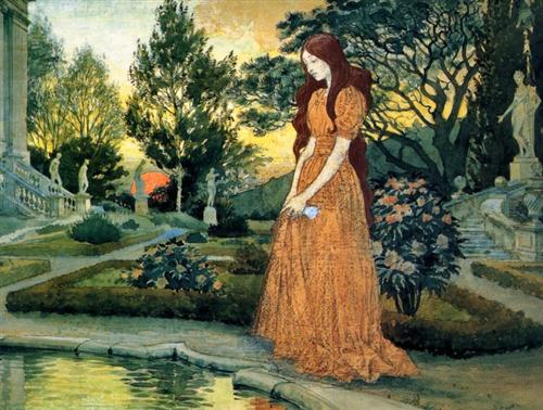 Girl in the Garden - Eugène Grasset