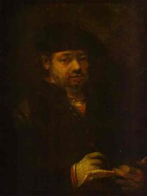 Self-portrait with a Sketch Book - Rembrandt