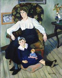 Retrato de Marie coca y de su hija - Suzanne Valadon