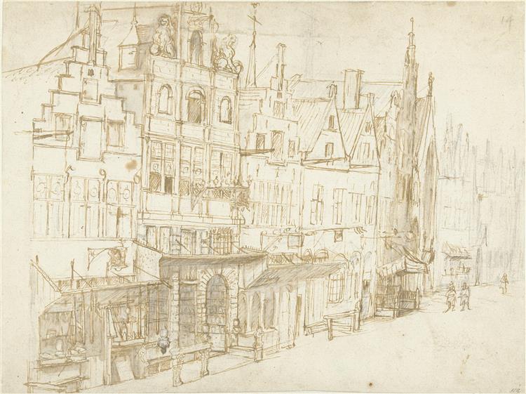 View of a Row of Houses in a City, 1654 - Carel Fabritius
