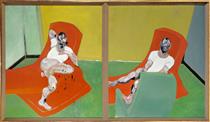 Double Portrait of Lucian Freud and Frank Auerbach - Francis Bacon