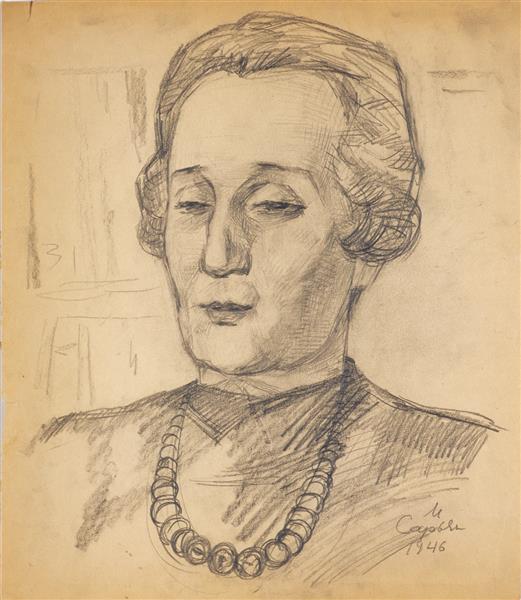 Portrait Of Anna Akhmatova, 1946 - Мартирос Сарьян