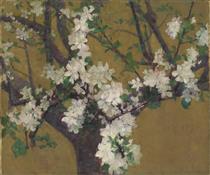 Almond tree in blossom - John Peter Russell