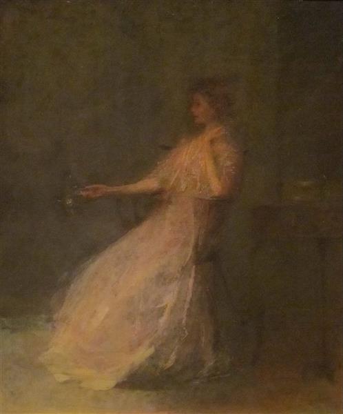 Lady with a Rose, 1923 - Thomas Wilmer Dewing