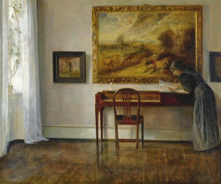 Interior with Painting - Carl Holsøe