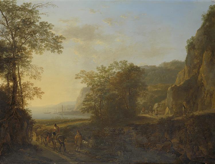 Italian Landscape with View of a Harbor, c.1652 - Ян Бот