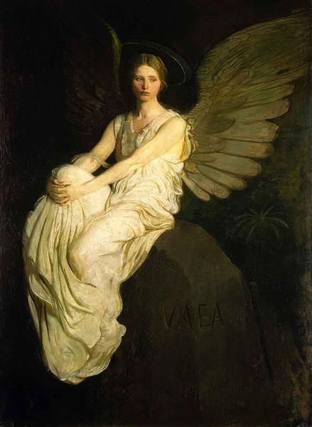 Winged Figure Seated Upon a Rock, 1903 - Abbott Handerson Thayer