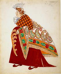 Matchmaker. Sketch of the Costume for the Ballet 'The Jester' - Michail Fjodorowitsch Larionow