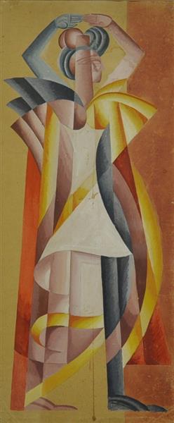 Ескіз жіночого костюма для «Ассирійського балету», 1919 - Меллер Вадим Георгійович