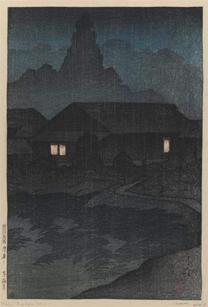 Tabi Miyage Dai 1 - Shu Mutsu-Tsuta Onsen, 1919 - Hasui Kawase