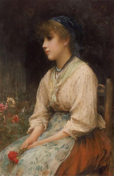 a Venetian Flower Girl, 1877 - Люк Филдес