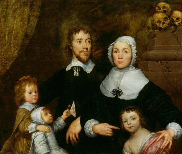 Portrait of Richard Streatfeild Family, 1645 - Уильям Добсон