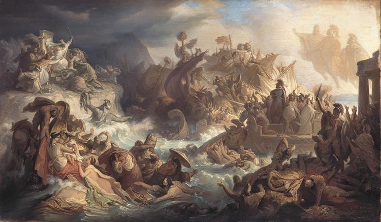 Battle of Salamis, 1868 - Вильгельм фон Каульбах