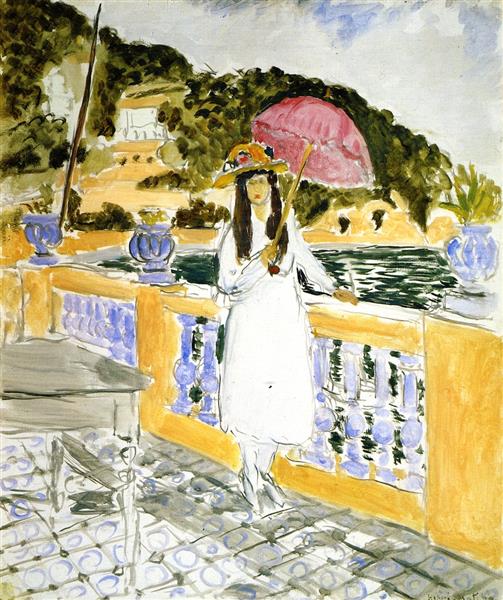 Girl with Pink Umbrella, 1919 - Анри Матисс