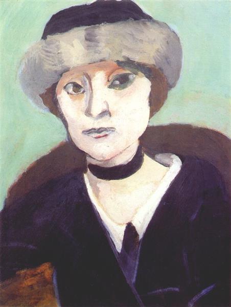 Маргарита в хутряному капелюсі, 1918 - Анрі Матісс