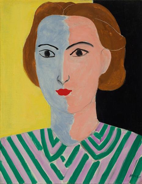 Портрет із рожево-блакитним обличчям, 1936 - Анрі Матісс