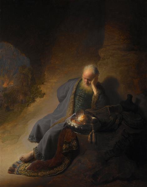 Jeremiah mourning over the Destruction of Jerusalem, 1630 - Рембрандт