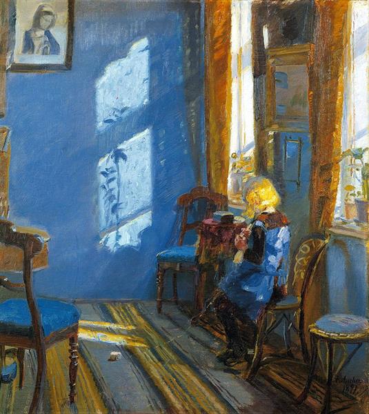 Sunlight in the Blue Room, 1891 - Anna Ancher