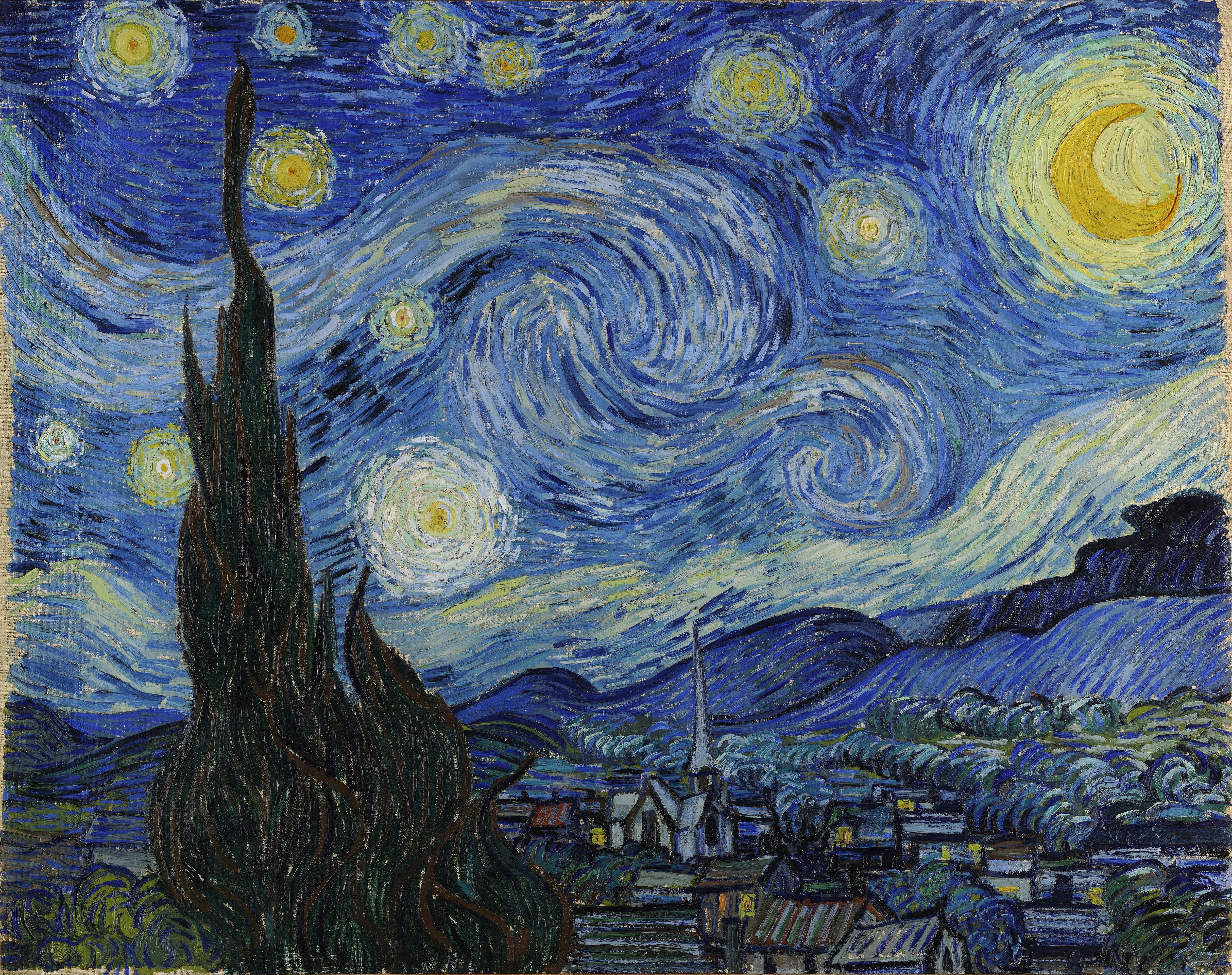 The Starry Night 1889 Vincent Van Gogh