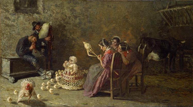Bagpipers of Brianza, c.1883 - c.1885 - Giovanni Segantini