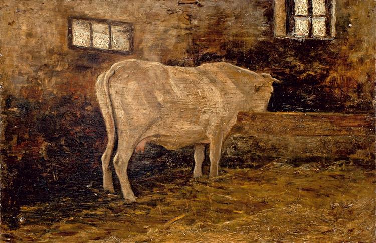 Cow in Stable, 1899 - Giovanni Segantini
