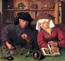 The Moneylender and His Wife - Quentin Metsys