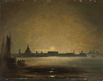Dresden in Moonlight - Peder Balke