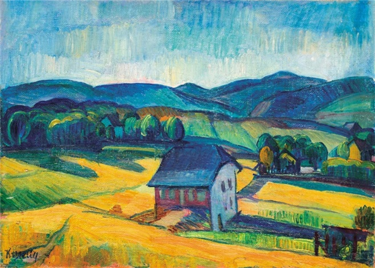 Kmetty Colourful Landscape, c.1930 - János Kmetty