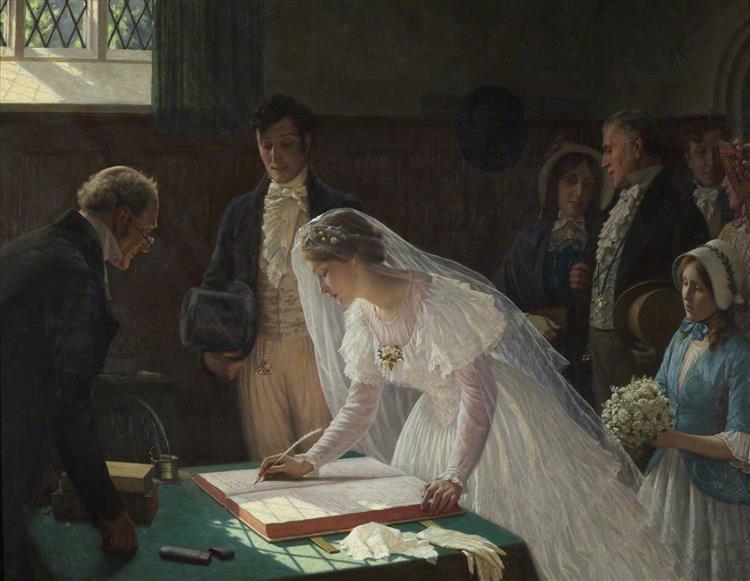 The Wedding Register, 1920 - Edmund Leighton