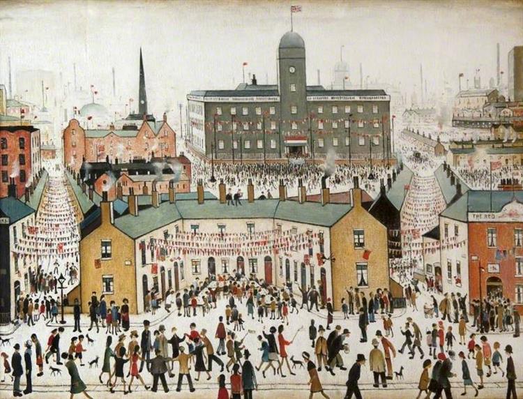 VE Day, 1945 - L.S. Lowry