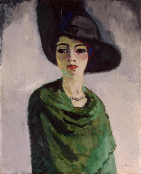 Woman in a black hat, 1908 - Кес ван Донген