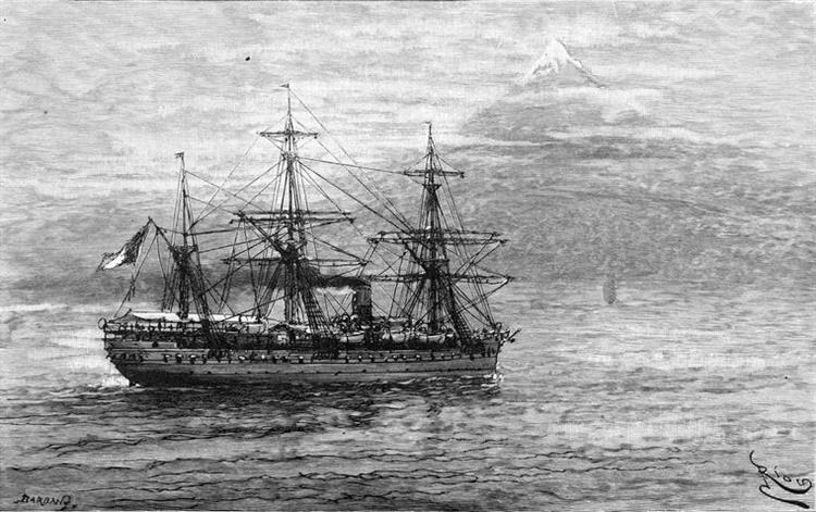 Sailing Ship of Messageries Maritimes, 1889 - Edouard Riou