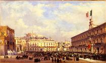 Vittorio Emanuele in Naples on November 7th, 1860 - Ippolito Caffi