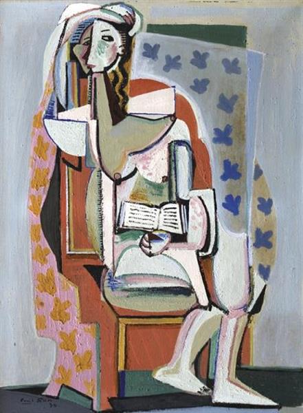 Žena v křesle s knihou, 1930 - Emil Filla