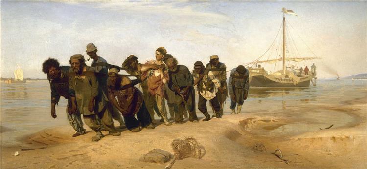 Die Wolgatreidler, 1870 - 1873 - Ilja Jefimowitsch Repin