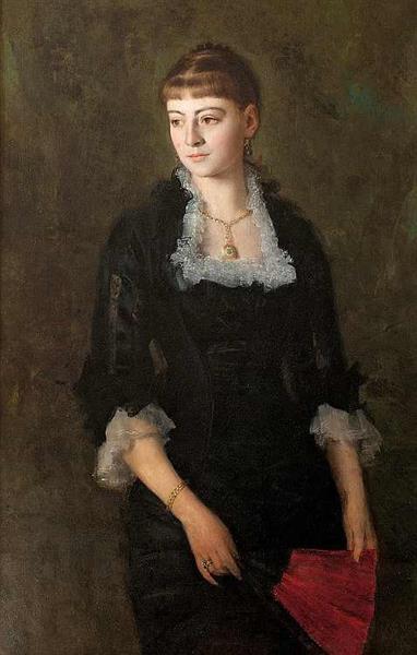 Portret Dziewczyny Z Wachlarzem, 1879 - Henryk Rodakowski