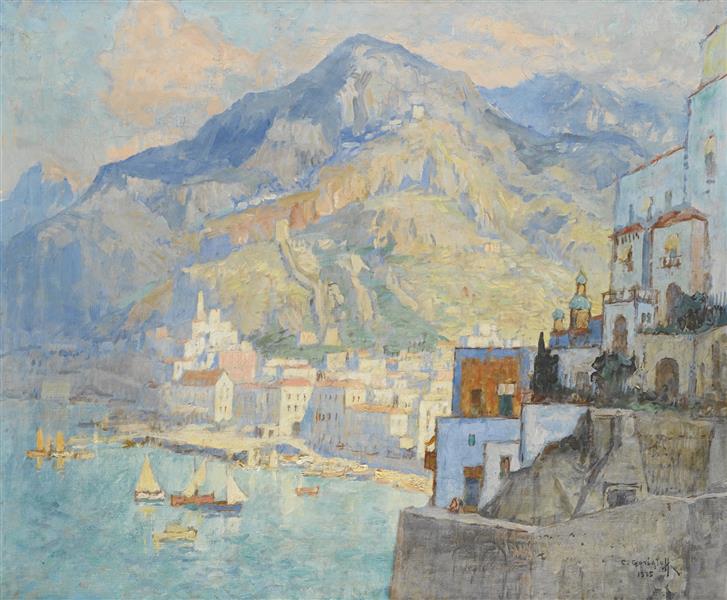 View Of Amalfi, c.1935 - Константин Иванович Горбатов