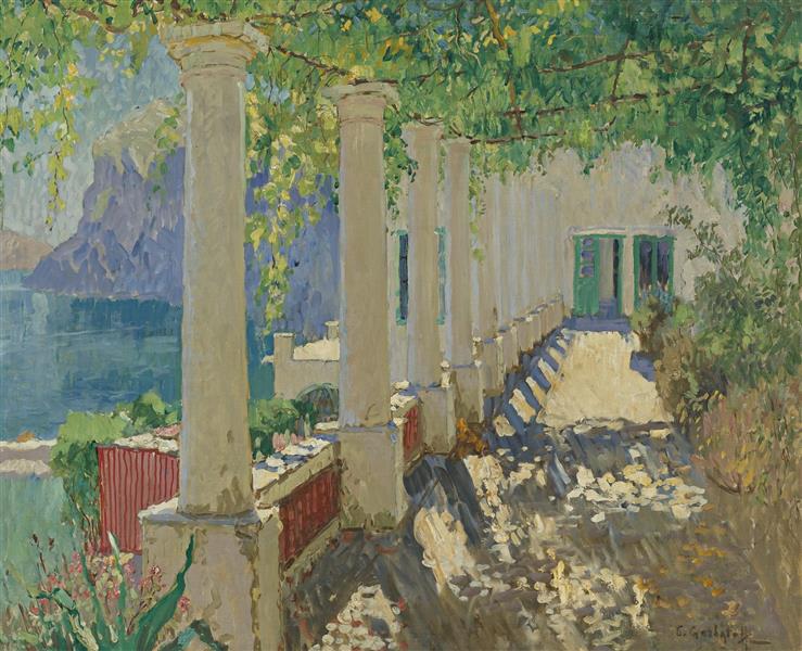 A Sunlit Terrace, Capri - Константин Иванович Горбатов