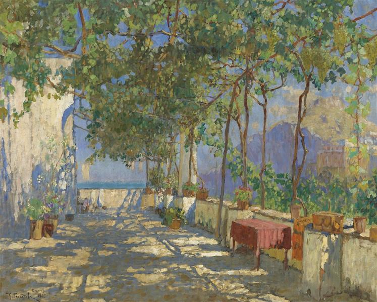 Patio in Capri, 1925 - Konstantin Ivanovich Gorbatov