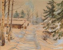 Winter Study in Ligov - Albert Nikolajewitsch Benois