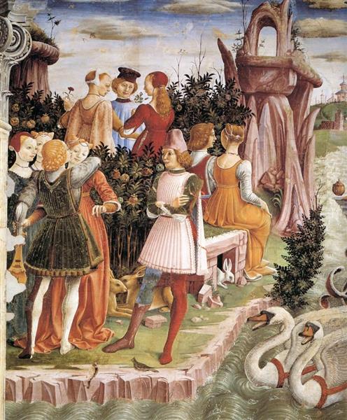 April. Fresco in Palazzo Schifanoia (detail) - Triumph of Venus, 1470 - 弗朗切斯科·德爾·科薩