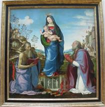 Mariotto Albertinelli E Franciabigio, Madonna Col Bambino Tra I Santi Girolamo E Zanobi - Мариотто Альбертинелли