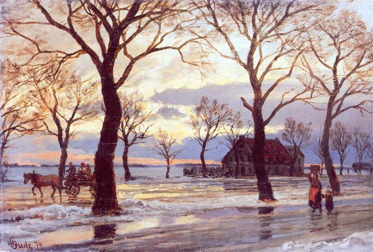 Vinterscene, 1874 - Hans Fredrik Gude