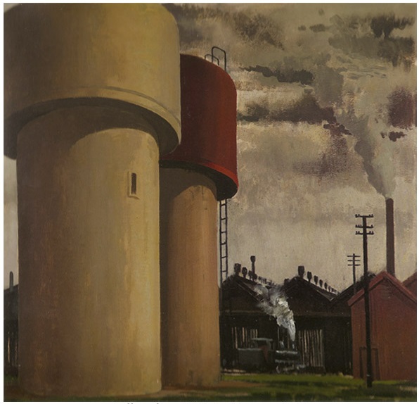 Water Towers, 1944 - Jeffrey Smart