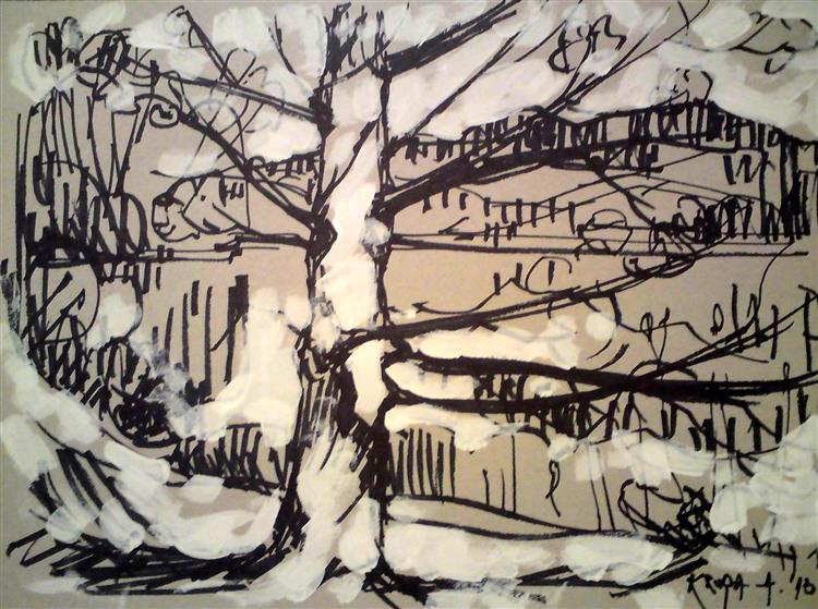 The birch at the bank of the Mrežnica river, 2013 - Альфред Фредди Крупа