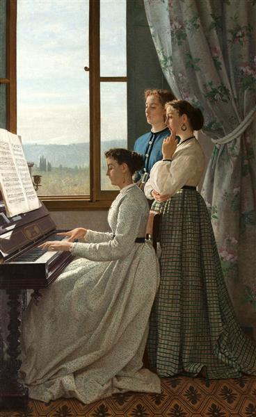 The singing of the folk song, 1867 - Silvestro Lega