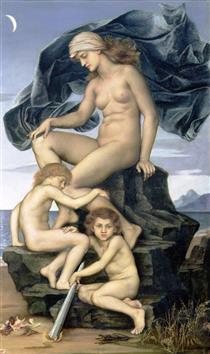 Sleep and Death, the Children of the Night - Evelyn De Morgan