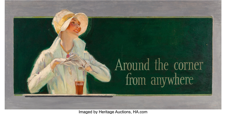 Around the Corner From Anywhere, Coca-Cola advertisement, 1927 - Haddon Sundblom